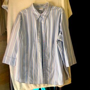 Blue and white blouse